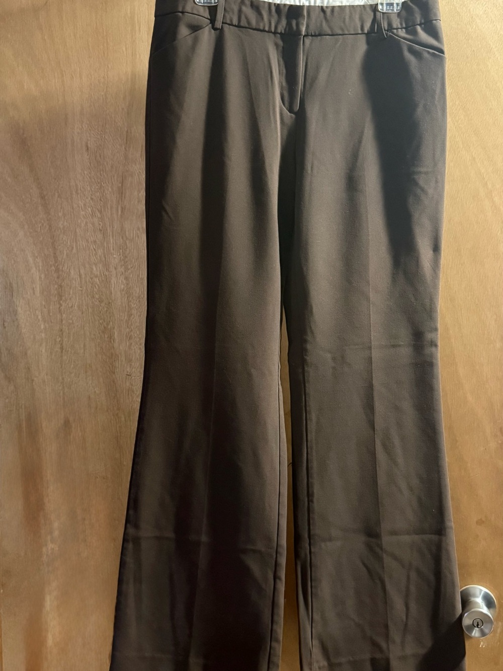 Wide-Leg Women's Dress Pants in Dark Brown